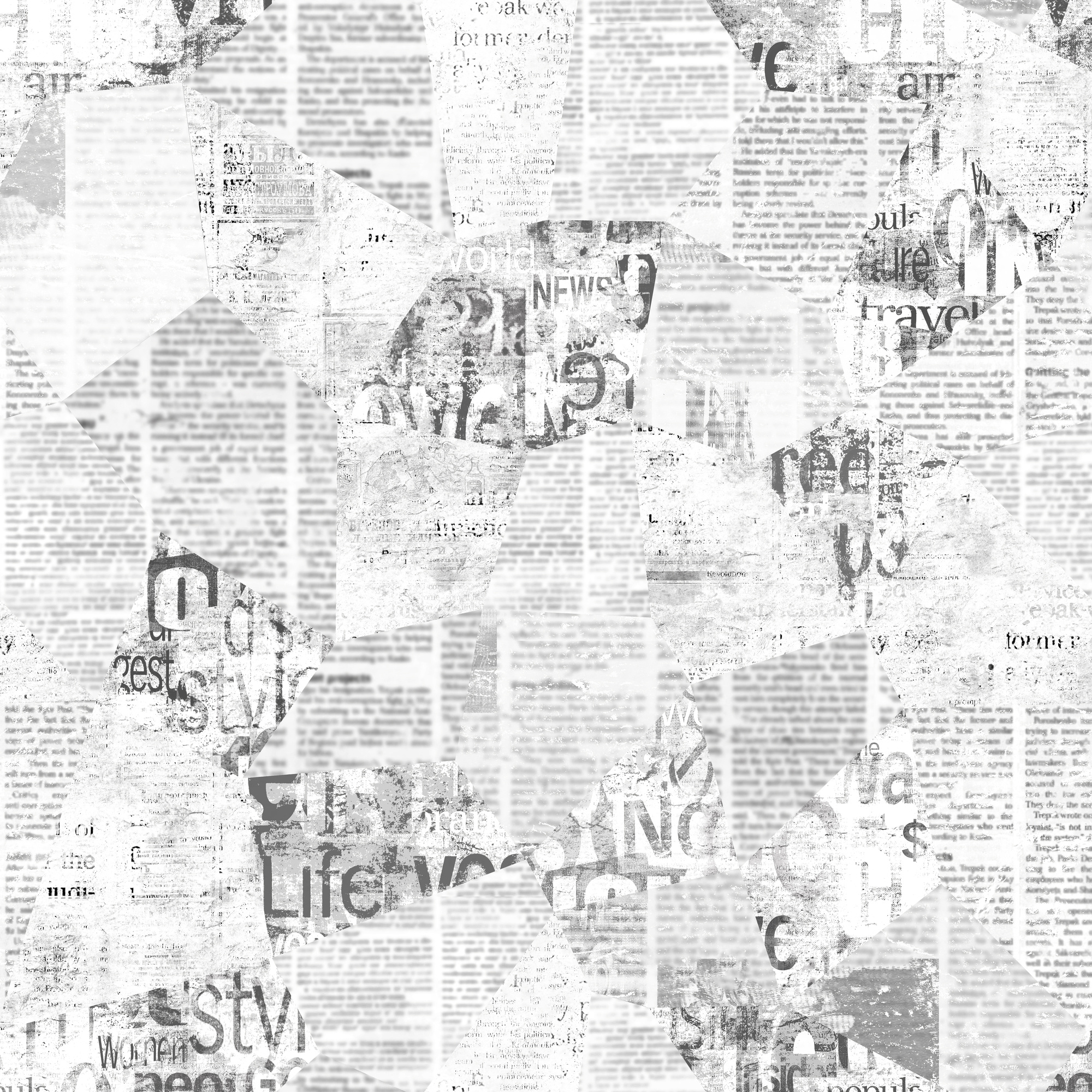 Aged Newspaper Collage Background